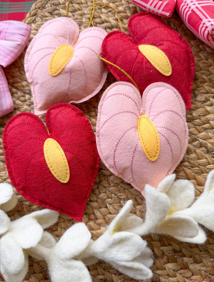 Anthurium felt ornament