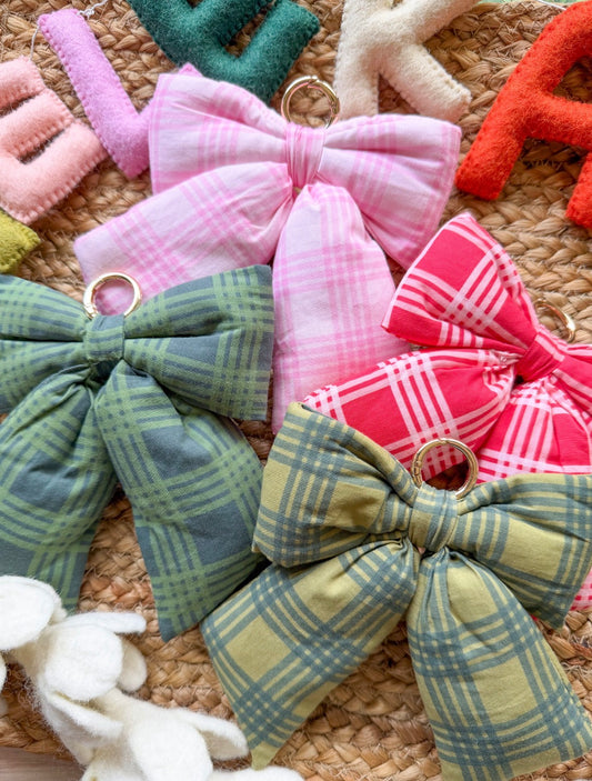 Puffy Bow ornament set