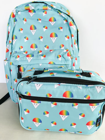Shave ice backpack and lunchbox