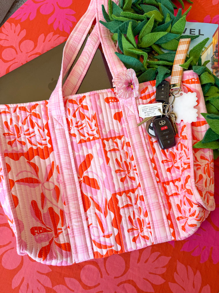 Hibiscus (Pink & Orange) Tutu Lady Bag, Pouch, Coin Purse